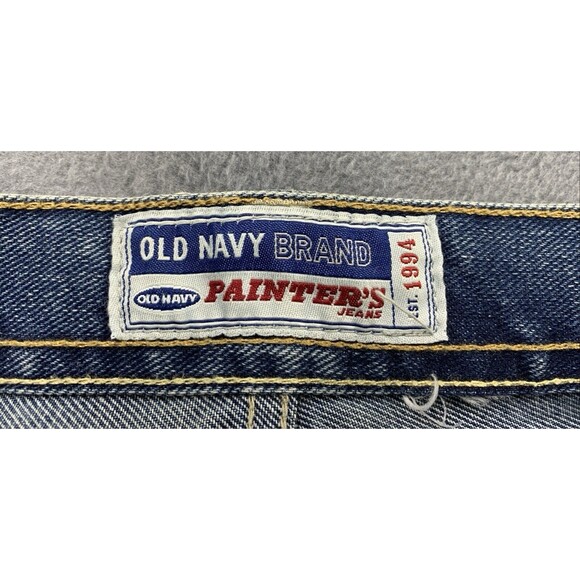 Old Navy Brand Painters Denim Jeans Men's No Size Tag 34X29 Construction Work - Picture 3 of 16